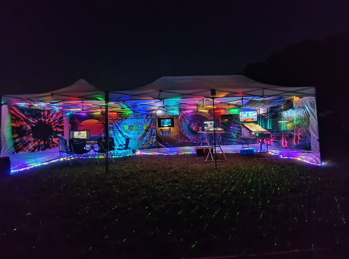 Jupiter's Arcade event rental setup